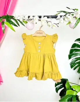 Baby Girls Flying Sleeve Dress საბავშვო კაბა