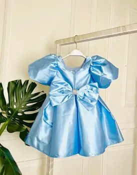 Baby Princess Dress With Bow Blue - საბავშვო კაბა, 2 image