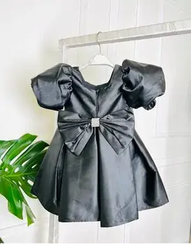 Baby Princess Dress With Bow Black - საბავშვო კაბა, 2 image