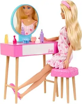 Barbie Doll and Bedroom Playset - ბარბის სათამაშო თოჯინა აქსესუარებით, 5 image