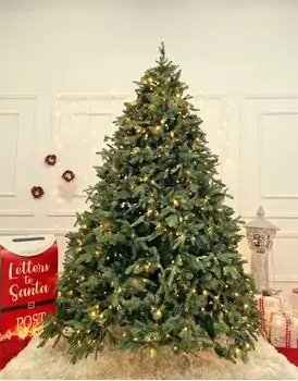 Christmas Tree With Lights - საახალწლო ნაძვის ხე შერეული სილიკონის წიწვებით და განათებებით 225 CM  (OT2333), 2 image
