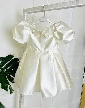 Baby Princess Dress With Bow White - საბავშვო კაბა