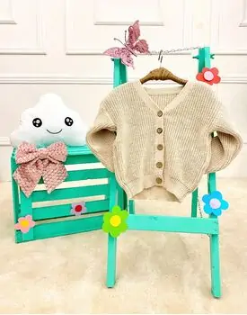 Baby Cute Knitted Jacket Beige - საბავშვო მოსაცმელი, 2 image