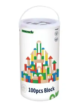 Tooky Toy 100pcs Block TH467 - ხის განსავითარებელი სათამაშო, 2 image