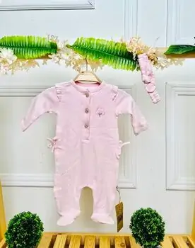 Caramell Romper Best Girl Light Pink ჩვილის რომპერი