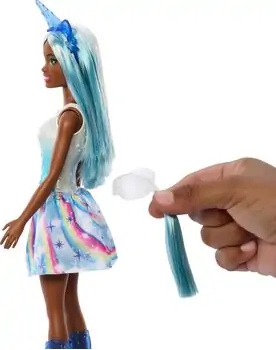 Barbie Unicorn Doll With Blue Hair - ბარბის სათამაშო თოჯინა, 5 image