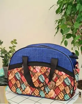 Missi Baby Mama Bag 1600 Blue Knitted Print დედის ჩანთა