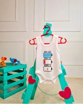 Bebio Bodysuit Baby & Daddy & Mommy White - ჩვილის ბოდე