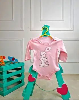 Bebio Bodysuit Cute Kittens Pink - ჩვილის ბოდე