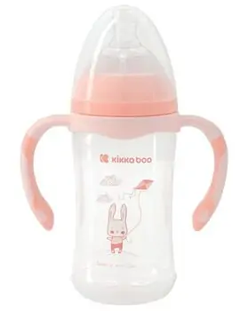 KikkaBoo-ს ახალშობილის ბოთლი Anti-colic feeding bottle 260ml Peach Rabbit
