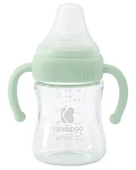 KikkaBoo-ს ახალშობილის მინის ბოთლი Bottle glass 180ml Mint