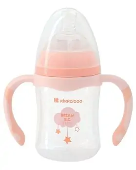 KikkaBoo-ს ახალშობილის ბოთლი Anti-colic feeding bottle 180ml Peach Cloud