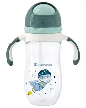 KikkaBoo-ს წვენის ბოთლი Tritan sippy cup with a straw 300ml Superboy