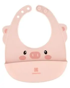 KikkaBoo Silicone bib Pink სილიკონის საბავშვო წინსაფარი