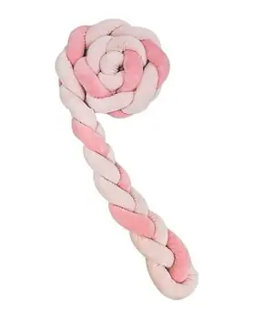 KikkaBoo-ს საბავშვო საწოლის ბამპერი/ნაწნავი Braided bumper 180 cm 3 braids (12cm) Pink