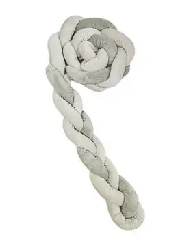 KikkaBoo-ს საბავშვო საწოლის ბამპერი/ნაწნავი Braided bumper 180 cm 3 braids (12cm) Grey
