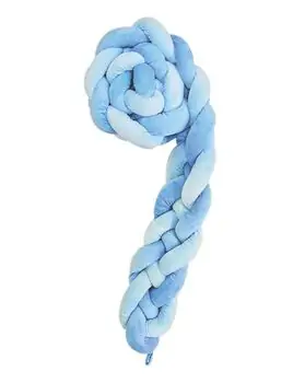 KikkaBoo-ს საბავშვო საწოლის ბამპერი/ნაწნავი Braided bumper 180 cm 4 braids (15cm) Blue