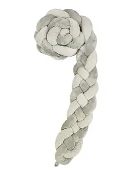 KikkaBoo-ს საბავშვო საწოლის ბამპერი/ნაწნავი Braided bumper 180 cm 4 braids (15cm) Grey
