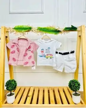 Caramell 3 In 1 Set Smile And Be Happy Red საბავშვო ტანსაცმლის ნაკრები
