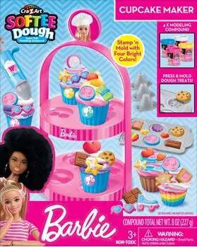 Cra-Z-Art Barbie Softee Dough Cupcake Maker სათამაშო პლასტელინის ნაკრები