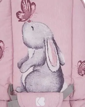 KikkaBoo Foliage Pink Rabbits საბავშვო შეზლონგი, 6 image