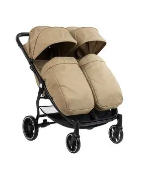 KikkaBoo Happy 2 Beige ეტლი ტყუპებისთვის, 2 image