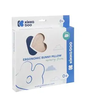 KikkaBoo-ს ერგონომიული ბალიში ახალშობილისთვის Memory foam ergonomic pillow Bunny Beige, 2 image