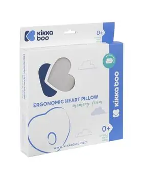 KikkaBoo-ს ერგონომიული ბალიში ახალშობილისთვის Memory foam ergonomic pillow Heart Mint Velvet, 2 image
