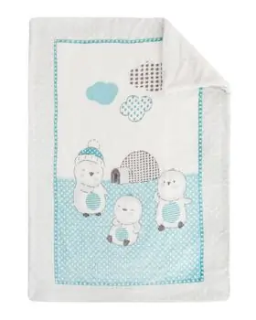 KikkaBoo-ს ახალშობილის პლედი Super soft baby blanket with sherpa 80/110 Pingui Family Blue