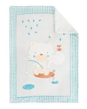 KikkaBoo-ს ახალშობილის პლედი Super soft baby blanket with sherpa 110/140 Polar Fisher Mint