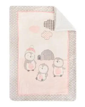 KikkaBoo-ს ახალშობილის პლედი Super soft baby blanket with sherpa 80/110 Pingui Family Pink