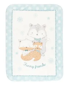 KikkaBoo-ს ახალშობილის პლედი Super soft baby blanket 110/140 Funny Friends Blue