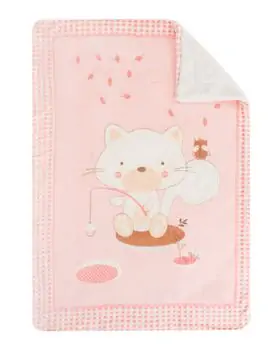 KikkaBoo-ს ახალშობილის პლედი Super soft baby blanket with sherpa 80/110 Polar Fisher Pink