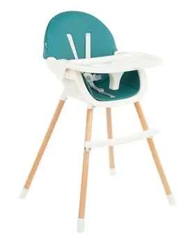 KikkaBoo Nutri Petrol Green Wood საკვები სკამ-მაგიდა
