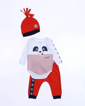 Hello Panda, Red, 3in1ახალშობილის ტანსაცმლის ნაკრები MİNİWORLD 15445, ზომა: 6-9 თვე, 3 image
