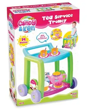 Dede 03354 CANDY TEA SERVICE TROLLEY 14 PCS სათამაშო ჭურჭელი სამზარეულოსთვის, 3 image