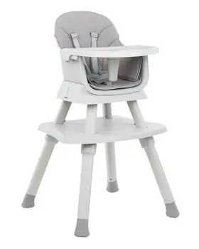 KikkaBoo 6in1 Eat N Play Grey საკვები სკამ-მაგიდა