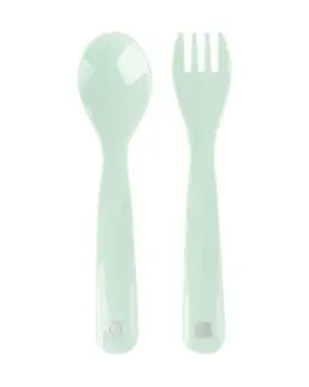 KikkaBoo Spoon and fork set PP Glossy Mint კოვზი და ჩანგალი ჩვილისთვის