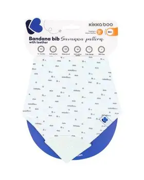 KikkaBoo Bandana bib with teether Savanna Pattern Mint საბავშვო წინსაფარი, 2 image