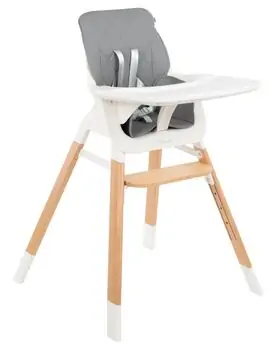 KikkaBoo Modo 2in1 Grey საკვები სკამ-მაგიდა