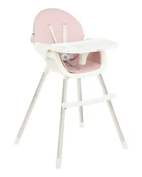 KikkaBoo Nutri Steel Pink საკვები სკამ-მაგიდა