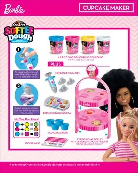 Cra-Z-Art Barbie Softee Dough Cupcake Maker სათამაშო პლასტელინის ნაკრები, 3 image
