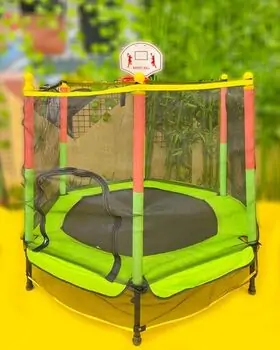 Metal & Plastic Trampoline 140cm 5FT Green  - ბატუტი