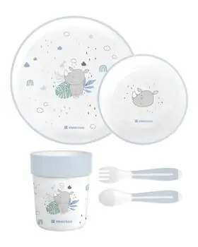 KikkaBoo Tableware PP set Savanna Blue საბავშვო ჭურჭლის ნაკრები