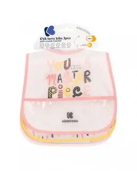 KikkaBoo EVA Terry Bib With Crumb Catcher 3Pcs Arty Pink საბავშვო წინსაფარი, 5 image