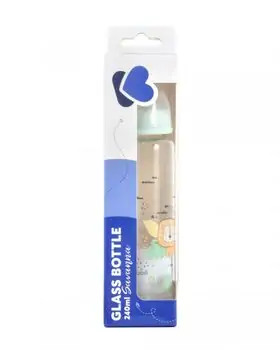 Kikkaboo Glass Feeding Bottle 240ml Savanna Mint - ახალშობილის ბოთლი, 2 image