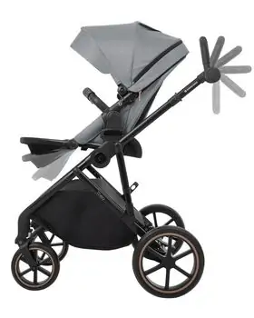 Kikkaboo Stroller 4in1 Thea Grey საბავშვო ტრანსფორმერი ეტლის კომპლექტი, 8 image