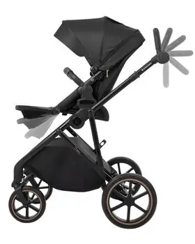 Kikkaboo Stroller 3in1 Thea Black საბავშვო ტრანსფორმერი ეტლი, 8 image