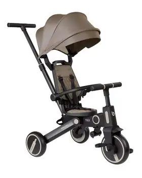 Kikkaboo Tricycle 7in1 Trix Beige სამ თვლიანი ველო-ეტლი