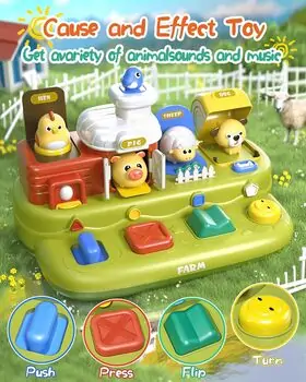 Baby Yard Farm Animals Pop Up Toy - განსავითარებელი სათამაშო, 7 image